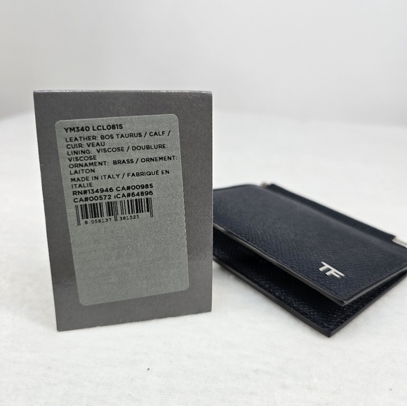 Tom‎ Ford men's clip card holder wallet midnight blue - Picture 9 of 12